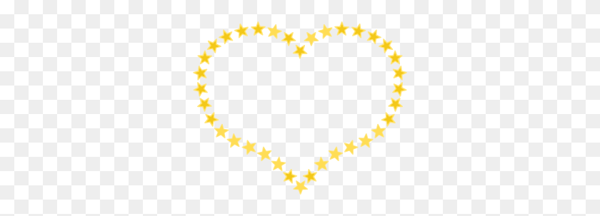 300x243 Heart Shaped Border With Yellow Stars Png Clip Arts For Web - Yellow Stars PNG