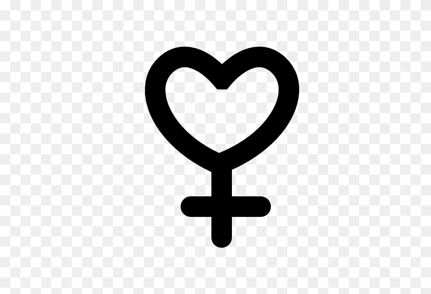 512x512 Icono De Símbolo Femenino En Forma De Corazón De Descarga De Iconos Gratis - Signo Femenino Png