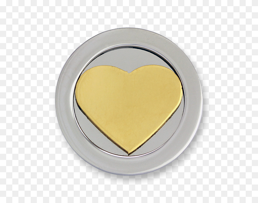 600x600 Corazón De Acero Inoxidable Chapado En Oro - Placa De Oro Png