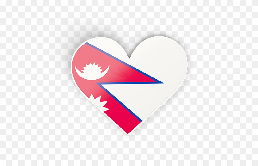 640x480 Heart Sticker Illustration Of Flag Of Nepal - Nepal Flag PNG