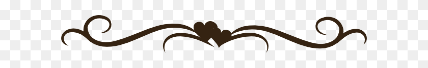 600x75 Heart Swirls Clipart - Heart Swirl Clip Art