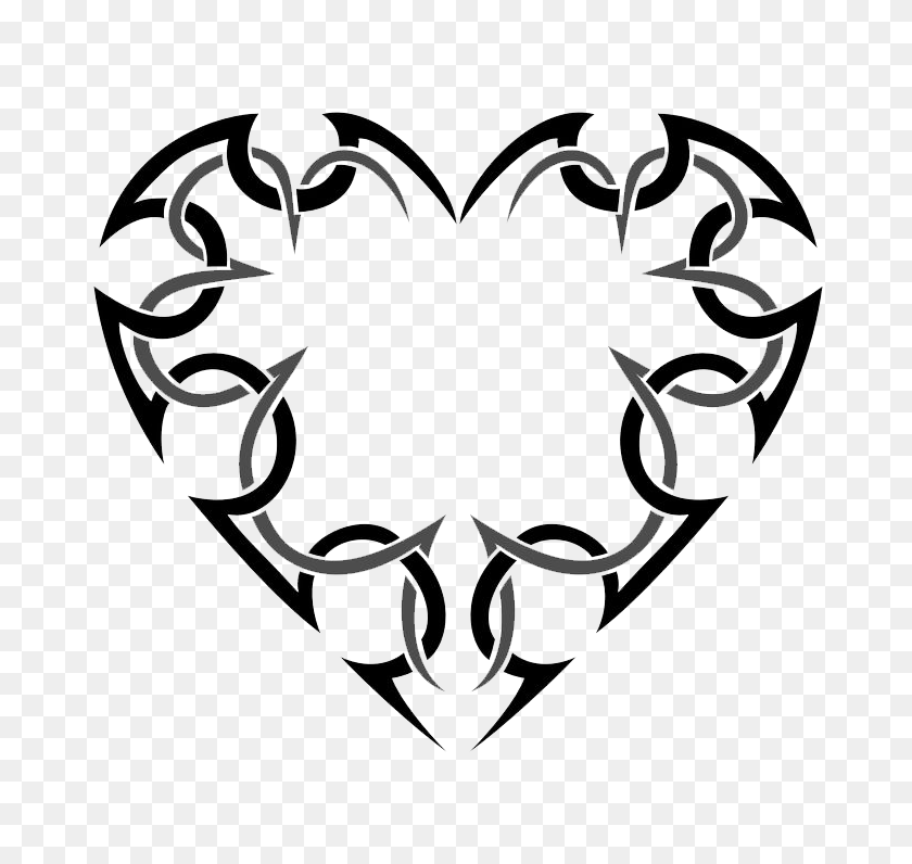 736x736 Heart Tattoos Png Transparent Heart Tattoos Images - Tribal Tattoo PNG