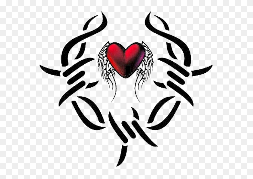 600x533 Heart Tattoos Png Transparent Images - Tribal Tattoo PNG
