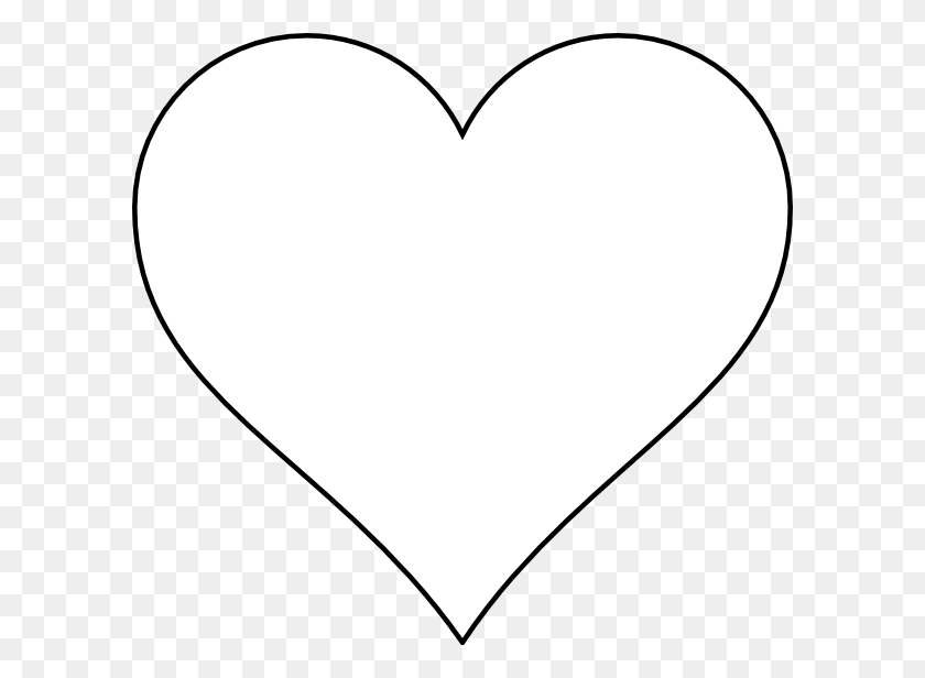 600x556 Сердце Шаблон Для Печати Большое Сердце Макет Картинки Аддисон - Половина Сердца Клипарт