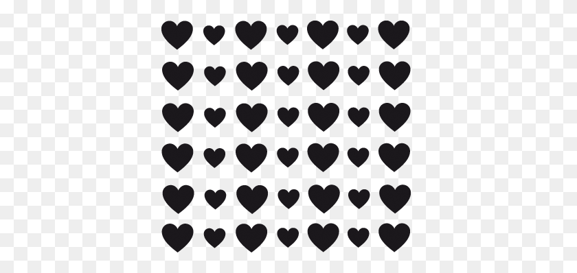 438x338 Heart Texture Decorative Wall Sticker - Black Texture PNG
