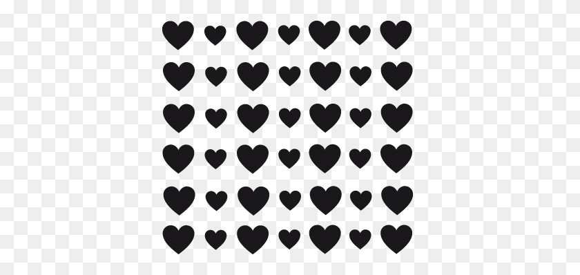 438x338 Corazón De Textura Decorativa De La Etiqueta Engomada De La Pared - Textura Negra Png