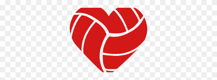 300x250 Heart Volleyball Clipart - Volley Clipart