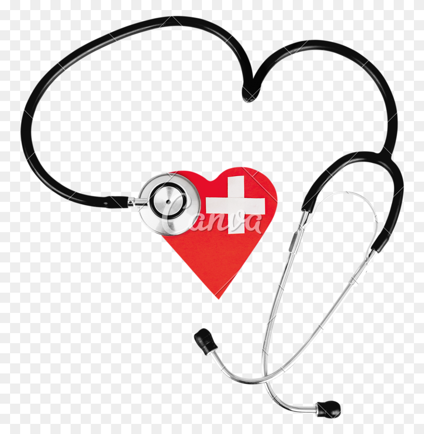 762x800 Heart With A Stethoscope - Stethoscope Clipart Heart