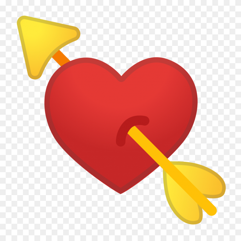 1024x1024 Heart With Arrow Icon Noto Emoji People Family Love Iconset - Heart Arrow PNG