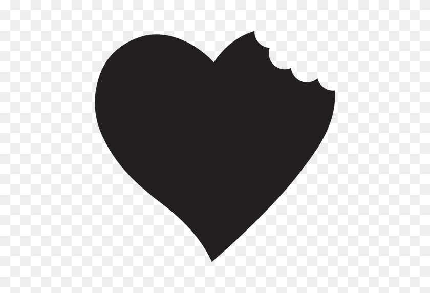 512x512 Corazón Con Silueta De Mordedura - Mordedura Png