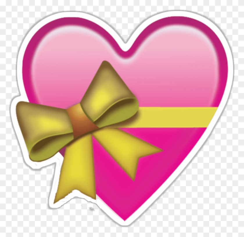 850x823 Heart With Bow Emoji Png - Love Emoji PNG