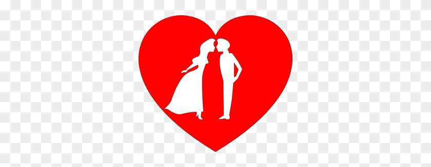 300x267 Heart With Couple Kissing Clip Art - Kiss Clipart