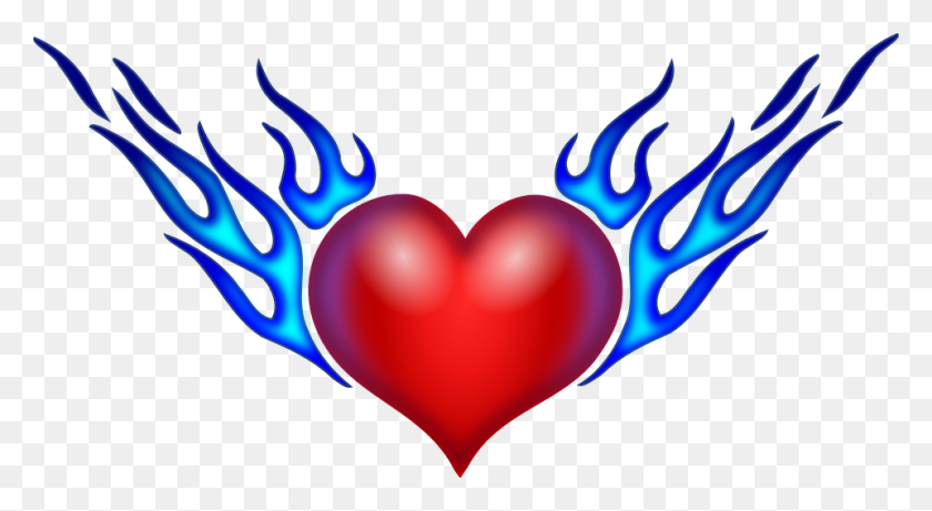 960x494 Сердце С Пламенем Сердце Пламенем Символы Facebook И Чат - Пламя Клипарт