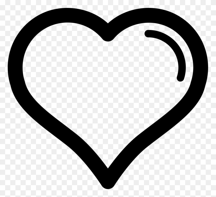 981x888 Heart With Gross Outline Png Icon Free Download - Adrenaline Clipart