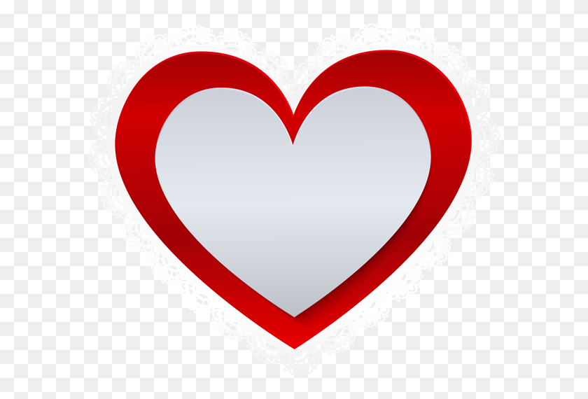 593x510 Сердце С Кружевной Каймой Png Клипарт - Кружевная Кайма В Png