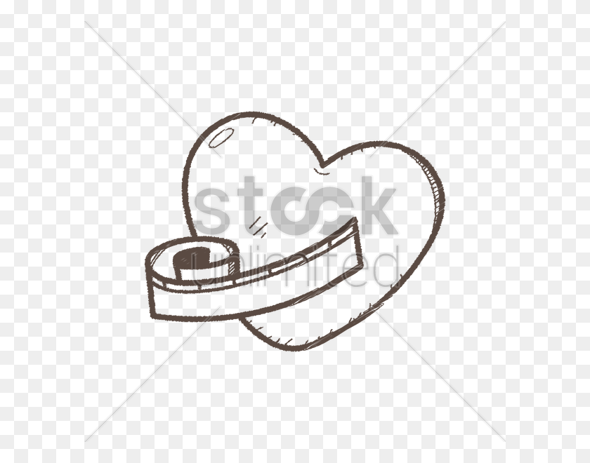 600x600 Heart With Measuring Tape Vector Image - Heart Sketch PNG