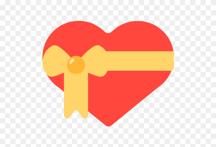 512x512 Сердце С Лентой Emoji Для Facebook, Идентификатор Электронной Почты Sms - Желтое Сердце Emoji Png