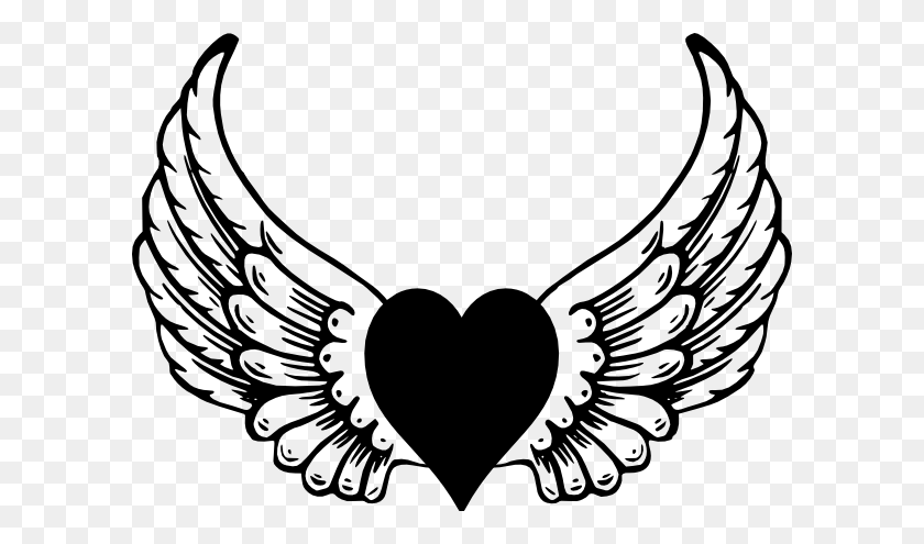 600x435 Heart With Wings Vector - X Wing Clipart