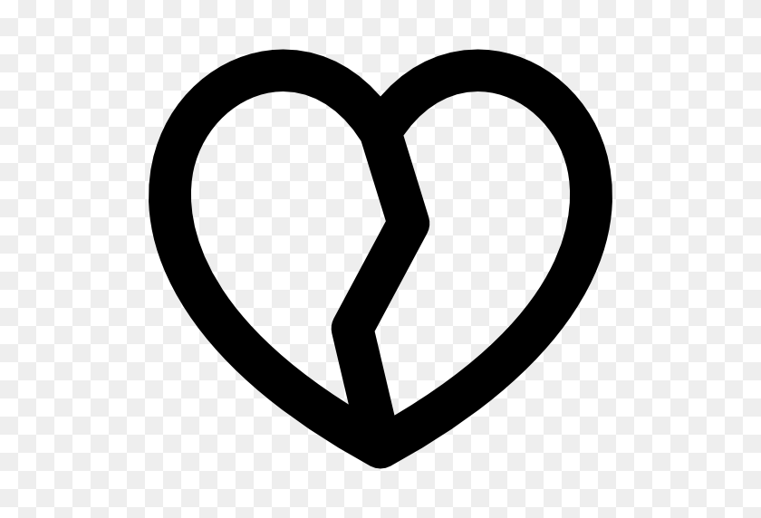512x512 Значок Разбитого Сердца - Сердце Png