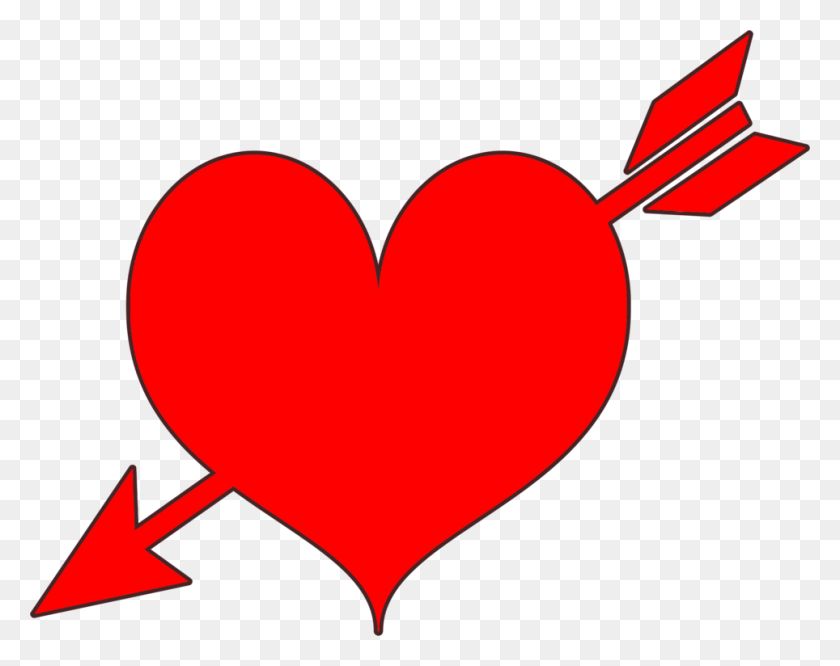 964x750 Corazones Y Flechas El Día De San Valentín Corazones Rojos Y Flechas Gratis - Corazón Con Flecha Clipart