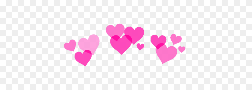 480x240 Сердечки Красивый Фильтр Сердечная Корона Довольно Розовая Наклейка - Сердце Фильтр Png
