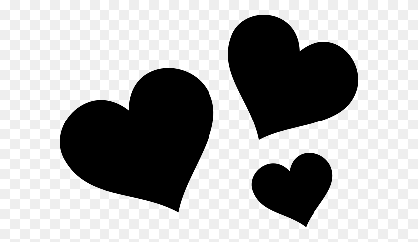 600x426 Hearts Clip Art - Valentines Day Clipart Black And White