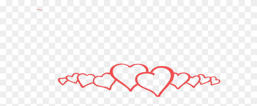 600x287 Hearts Clip Art - Heart Line PNG