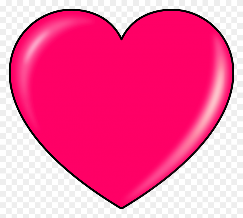 2400x2137 Hearts Clipart Joined - Open Heart Clipart