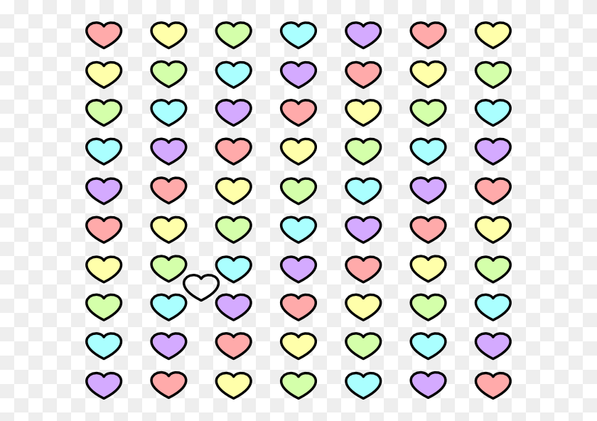 600x532 Hearts Clipart Png For Web - Heart Pattern PNG