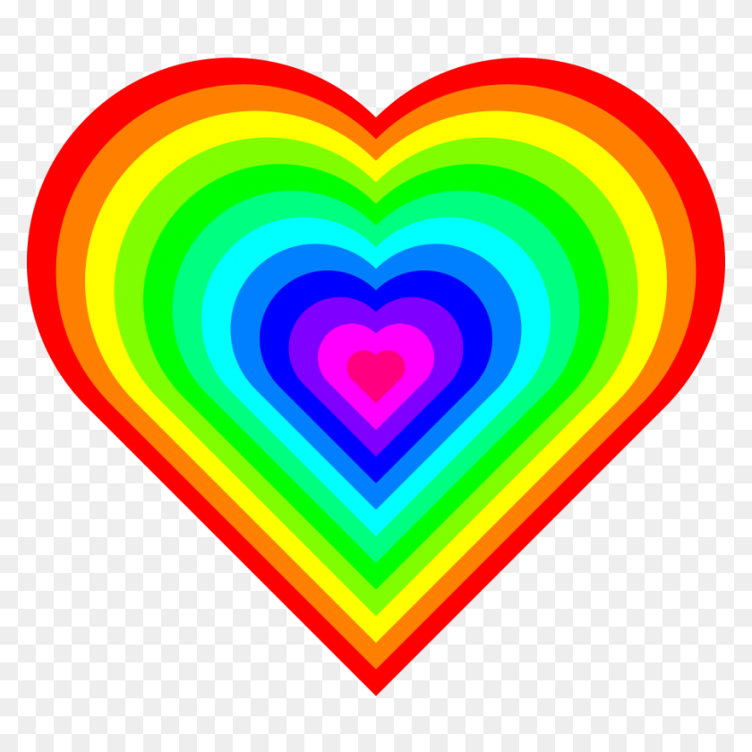 900x900 Hearts Heart Clip Art Images - Rainbow Clipart PNG