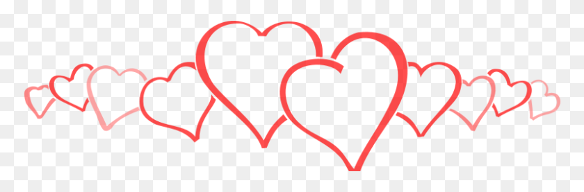 800x223 Hearts Pattern, Valentine Png - Heart Pattern PNG