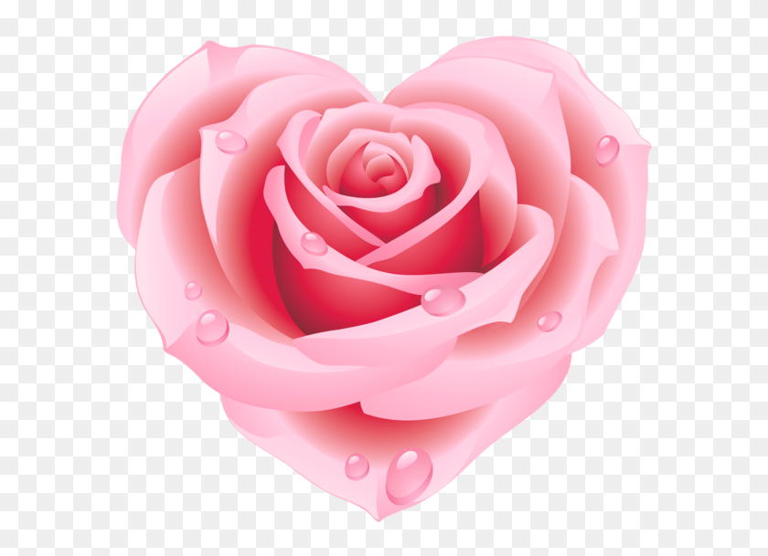 600x549 Сердечки Розовые Розы, Сердце - Всплеск День Клипарт