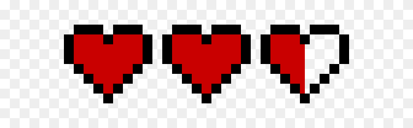 620x200 Hearts Pixel Art Maker - 8 Bit Heart PNG