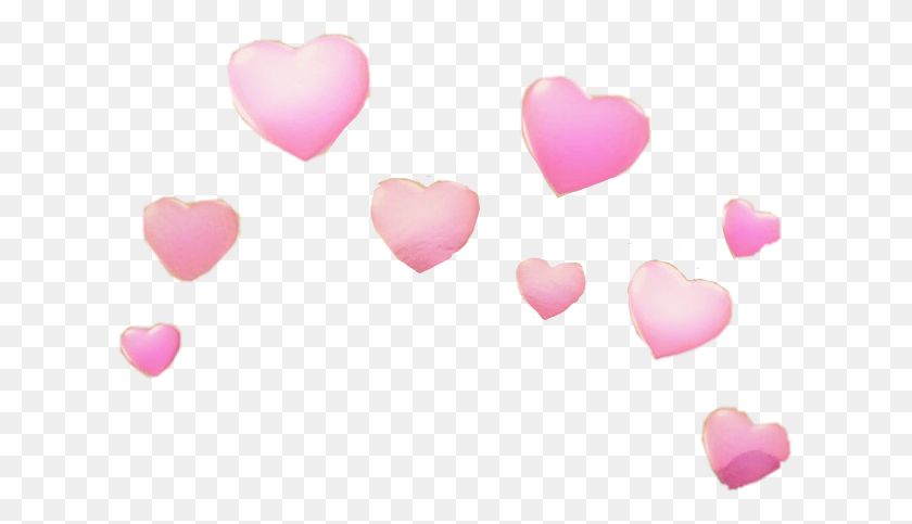 621x423 Hearts Snapchatfilter Snapchat Pink Love Freetoedit - Heart Filter PNG