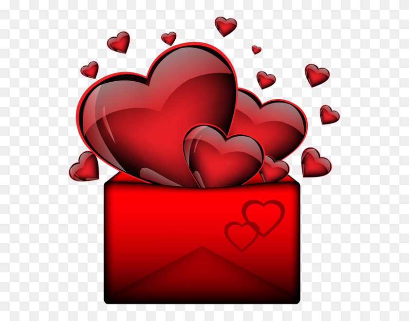 570x600 Hearts With Letter Png Clipart Valentines Clipart - Love Letter Clipart