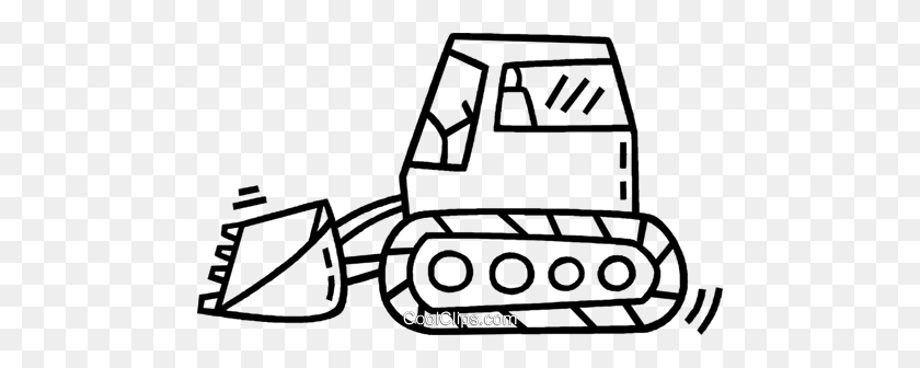 480x276 Heavy Machinery Royalty Free Vector Clip Art Illustration - Construction Equipment Clipart Black And White