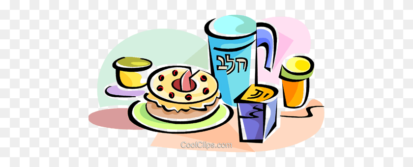 480x280 Hebrew Shavuot Food Royalty Free Vector Clip Art Illustration - Shavuot Clipart