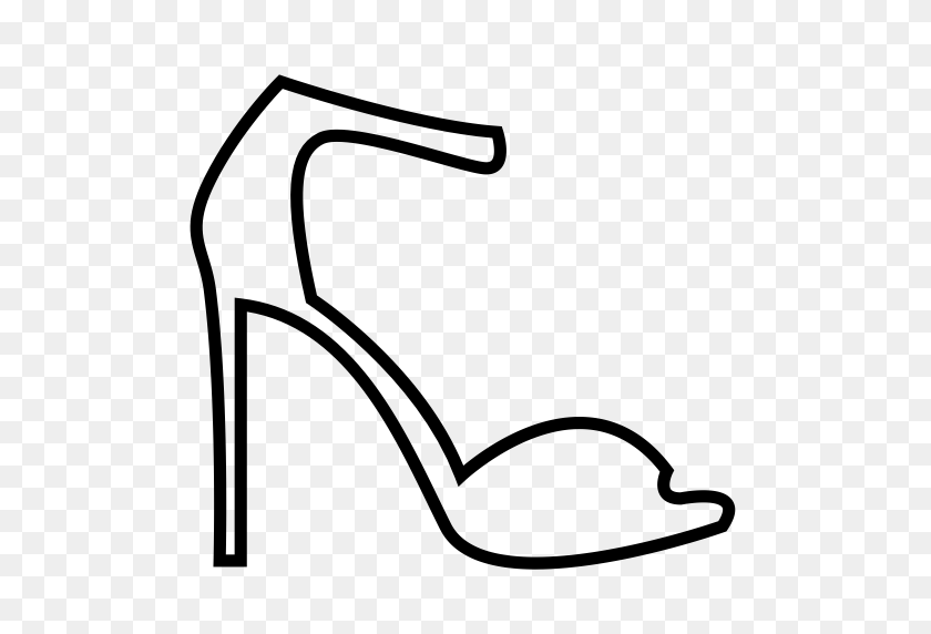 512x512 Heel Icon With Png And Vector Format For Free Unlimited Download - Slippers Clipart Black And White