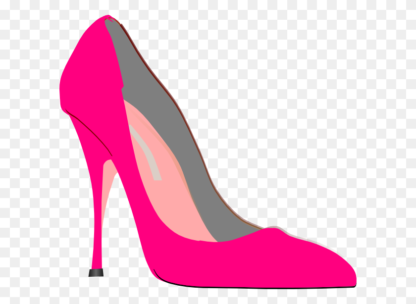 600x554 Heel Pink Clip Art - Red Shoes Clipart