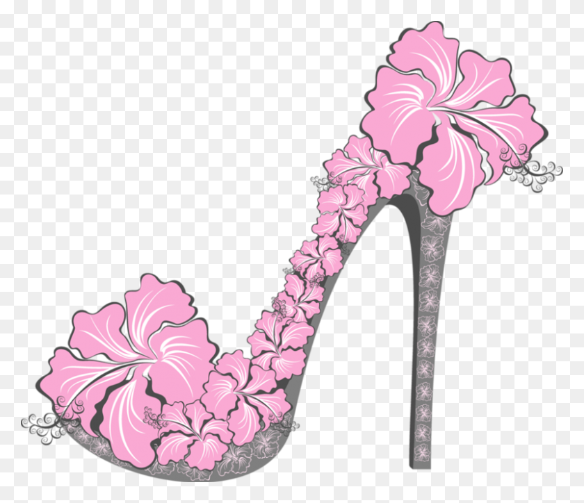 800x682 Heels Shoes, Shoes Vector And Heels - Slippers Clipart Black And White