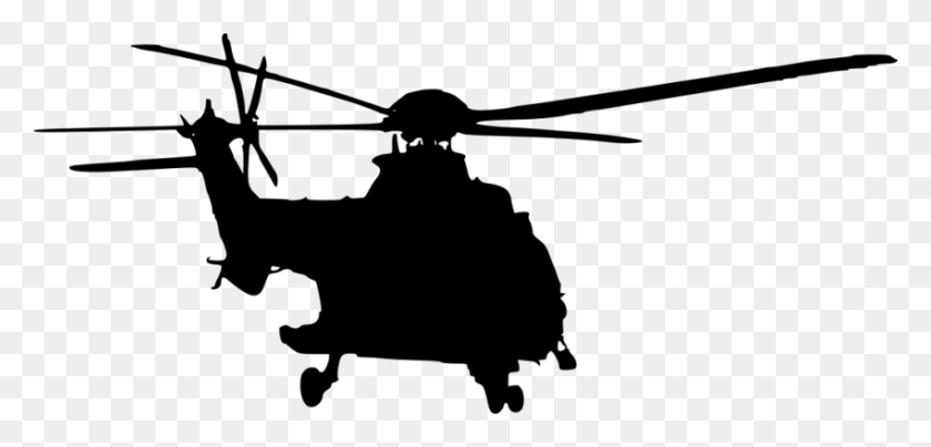 850x375 Helicóptero De Vista Frontal De La Silueta Png - Helicóptero Png