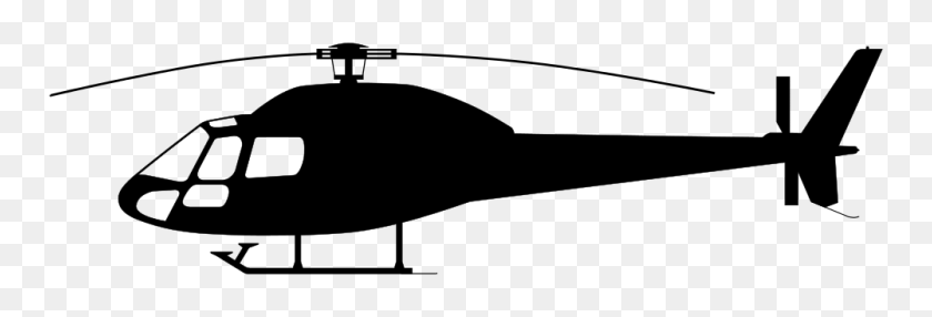 1000x291 Helicopter Silhouette As - Radio Clipart Black And White