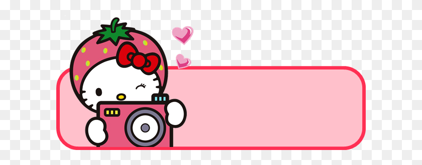 617x270 Hello Kitty Art - Camera With Heart Clipart