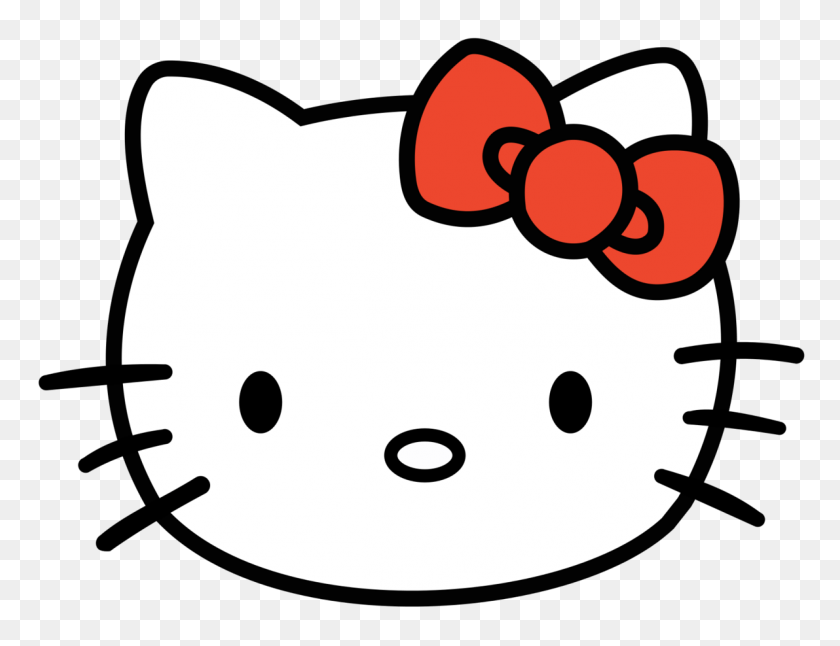 1191x896 Клипарт Hello Kitty - Тссс Черно-Белый Клипарт