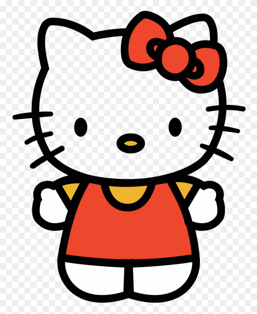900x1115 Hello Kitty Клипарт Body Cat Hello Kitty Красный Бант Красное Платье Изображение - Body Clipart