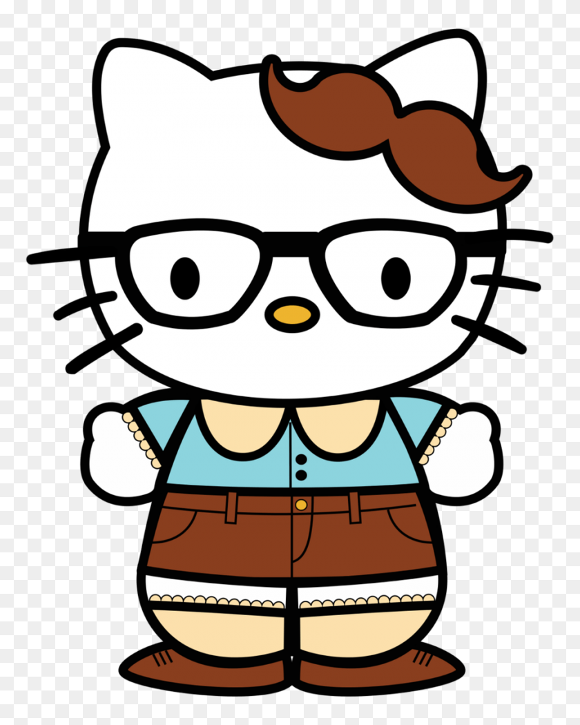 900x1143 Hello Kitty Hipster Clipart Adf Glasses Hello Image - Elephant Face Clipart