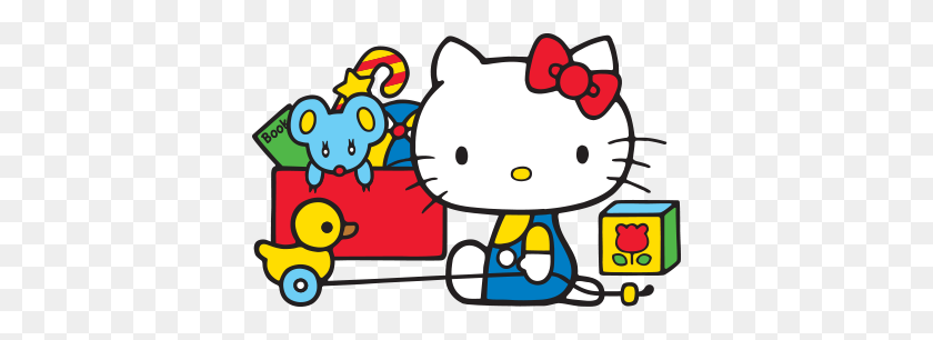 386x246 Hello Kitty Juega Con Juguetes De Imagen Png Transparente - Kitty Png