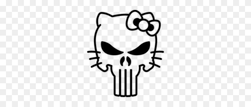 264x300 Hello Kitty Punisher Skull Vinilovaia Naklejka Kupit V Internet - Punisher Skull Clipart