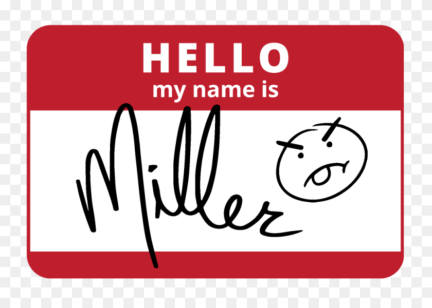 975x675 Hello My Name Is Miller Sticker Interrobang With Travis And Tybee - Hello My Name Is PNG