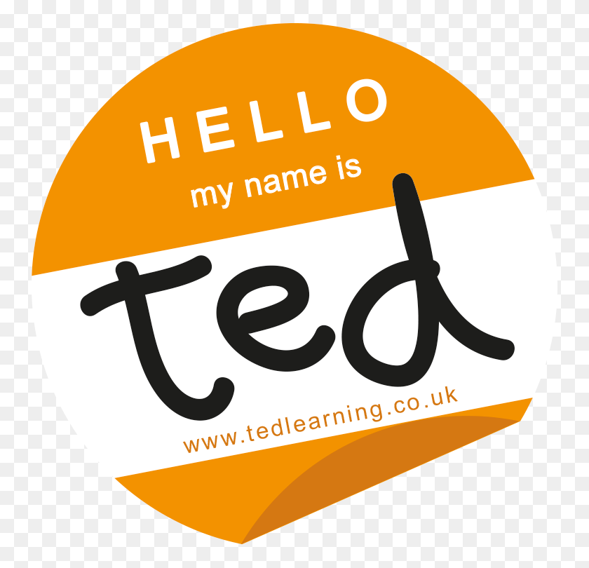 750x750 Hello My Name Is Ted Sticker With Web Address - Hello My Name Is PNG